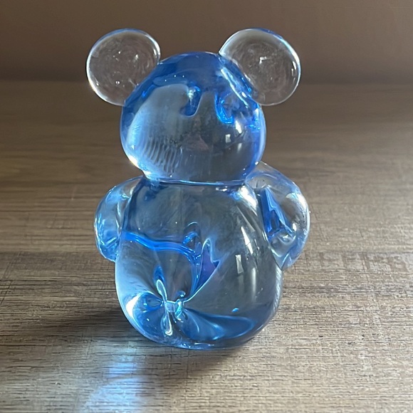Vintage Blue Glass Mouse Paperweight - Picture 2 of 5